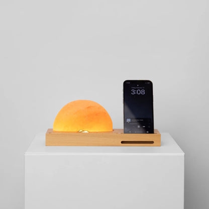Zonsopgang Himalaya Zoutlamp met Draadloze Oplader