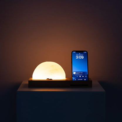 Zonsopgang Himalaya Zoutlamp met Draadloze Oplader