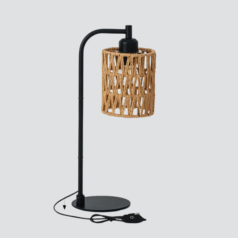 Moderne Handgeweven LED Tafellamp met USB-voeding
