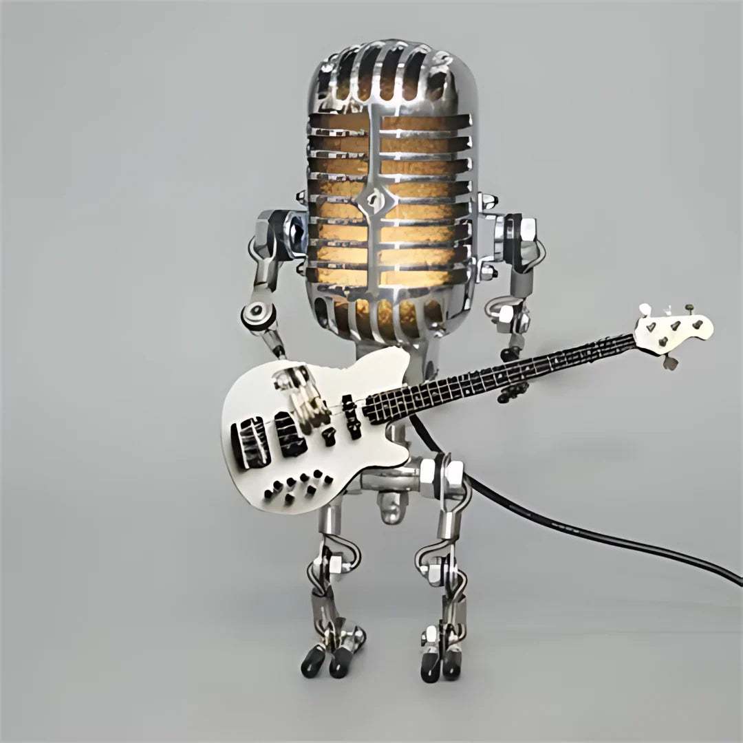 Stijlvolle Omvix Robot Tafellamp met Gitaar