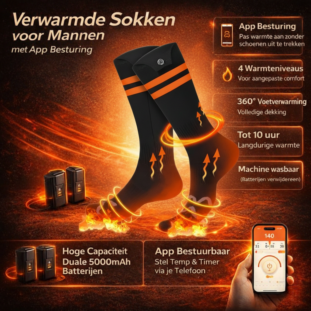 Verwarmde Sokken App Besturing Batterijverwarming Outdoor Gebruik