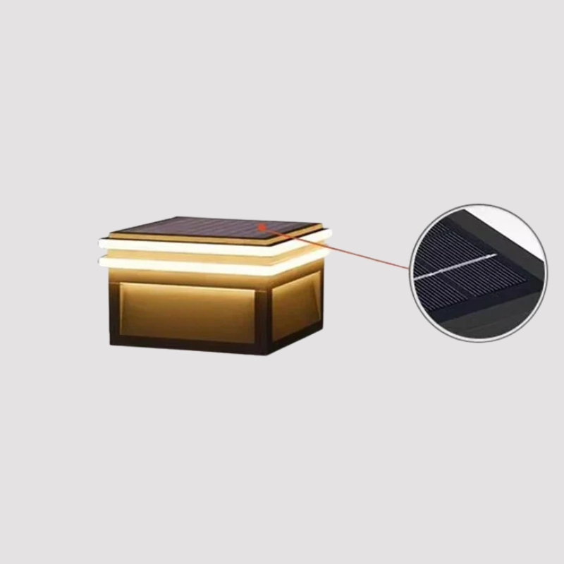 Moderne Vierkante RVS Solar Buitenlamp
