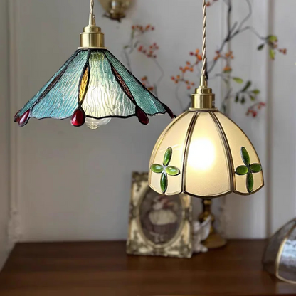 Verfijnde Loft Hanglamp van Koper en Glas