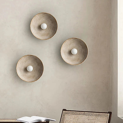 Retro Keramische Stijl Hars Ronde LED Wandlamp