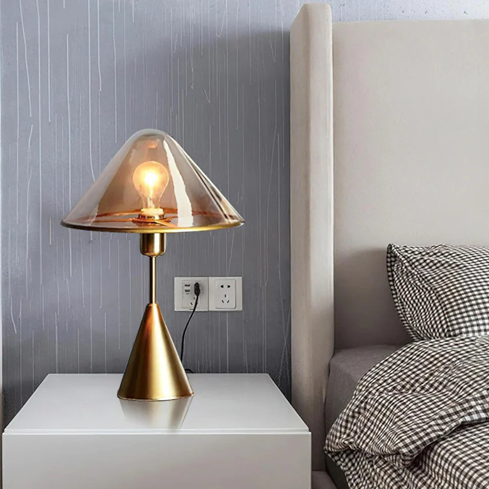 Moderne Jasje Gouden Paddenstoel Tafellamp