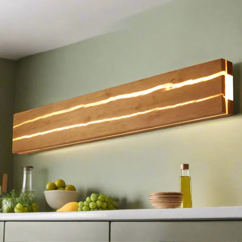 Moderne Houtcrack Wandlamp – Natuurlijk Hedendaags Design