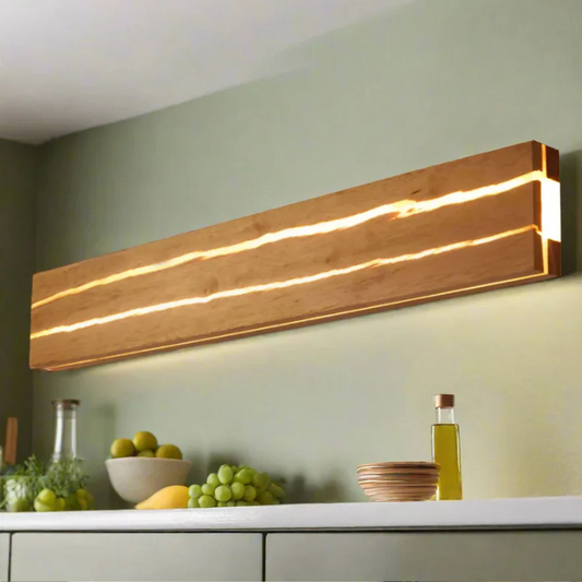 Moderne Houtcrack Wandlamp – Natuurlijk Hedendaags Design