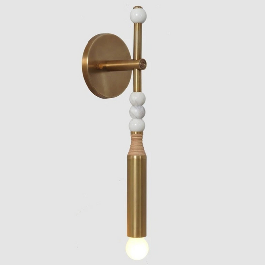 Totam Messing Wandlamp met Open Gloeilamp
