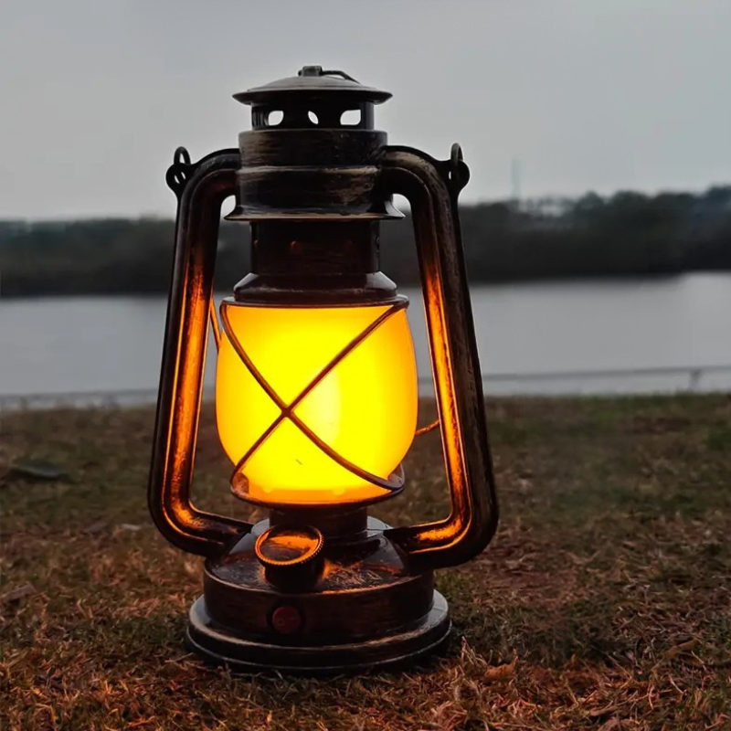 USB Oplaadbare Campinglantaarn met Antieke Bronzen Afwerking