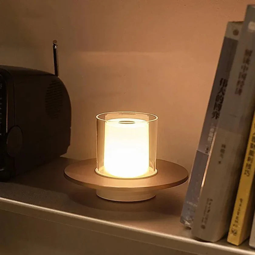 Moderne Draagbare Tafellamp met Kaarslichtsfeer