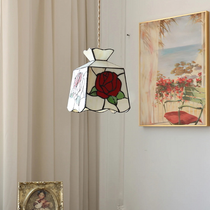 Moderne Rose Glas Tiffany Hanglamp