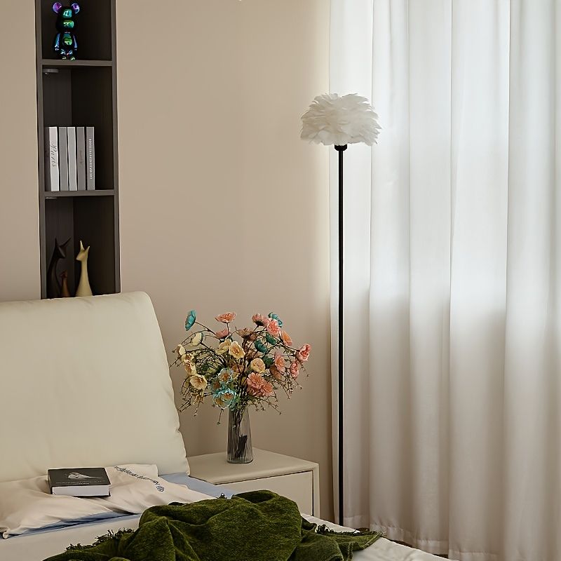 Elegante Vloerlamp met Verenlook en USB LED Licht