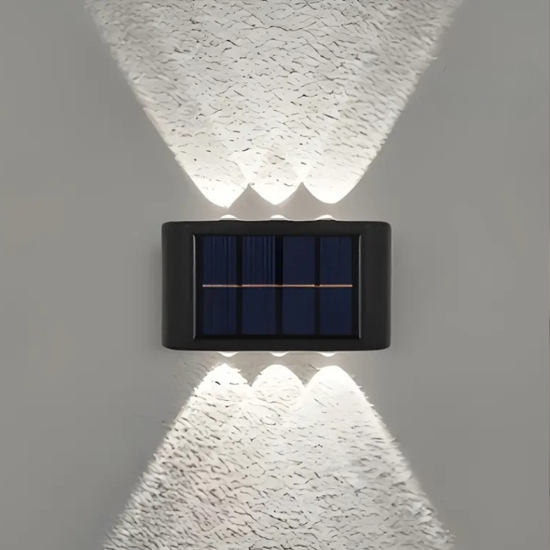 6 LED Solar Buitenlamp – Energiezuinige Wandverlichting voor Tuin en Terras