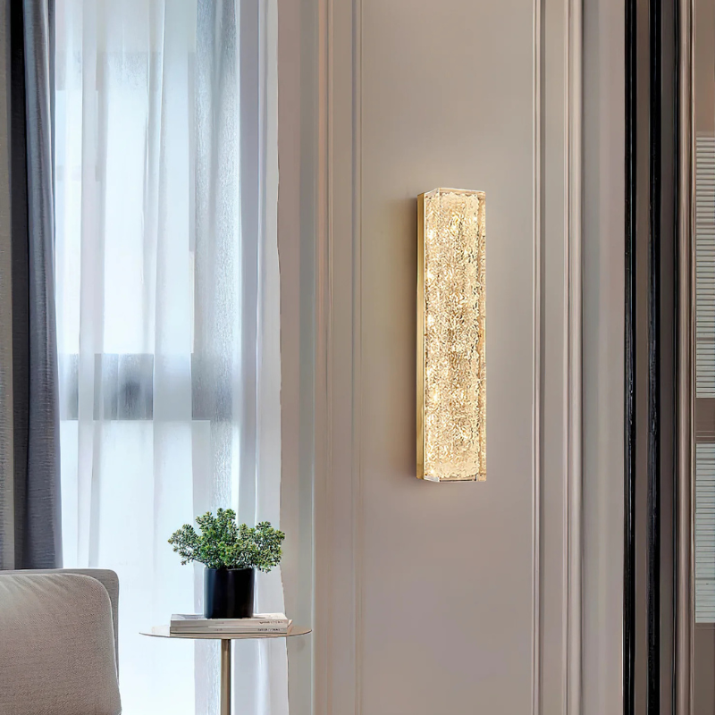 Moderne Rechthoekige Wandlamp van Messing en Hars