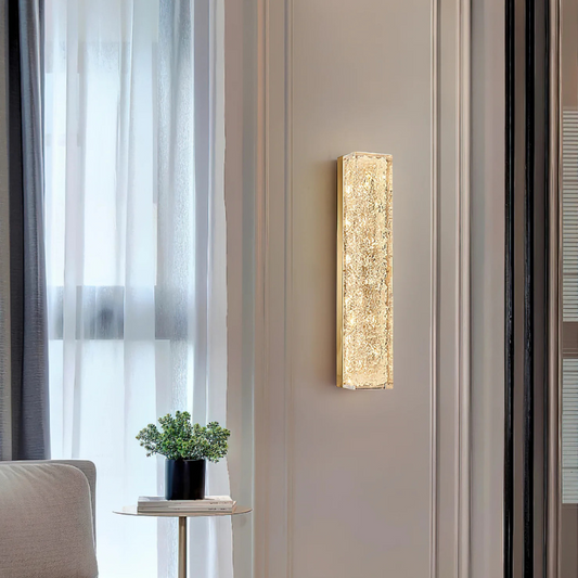 Moderne Rechthoekige Wandlamp van Messing en Hars