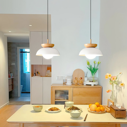 Nordic Japanse Glazen bol Halfhout Hanglamp