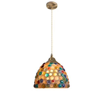 Retro Kleurrijke Schelp Handgemaakt Messing Hanglamp