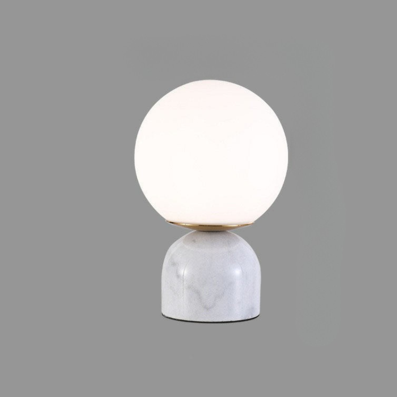 Moderne Glazen Nachtkastlamp met Marmeren Voet