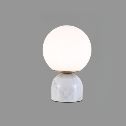 Moderne Glazen Nachtkastlamp met Marmeren Voet