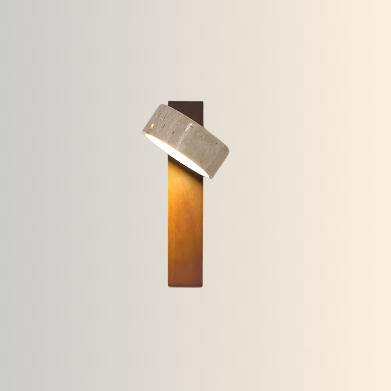Japanse Stijl Wandlamp | Wabi Sabi Steen & Hout Elegantie
