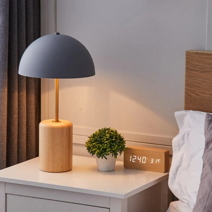 Minimalistisch Design Tafellamp in Hout en Metaal