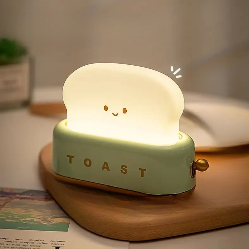 Toaster Vorm LED Nachtlamp – Oplaadbare Tafellamp met Warme Sfeerverlichting