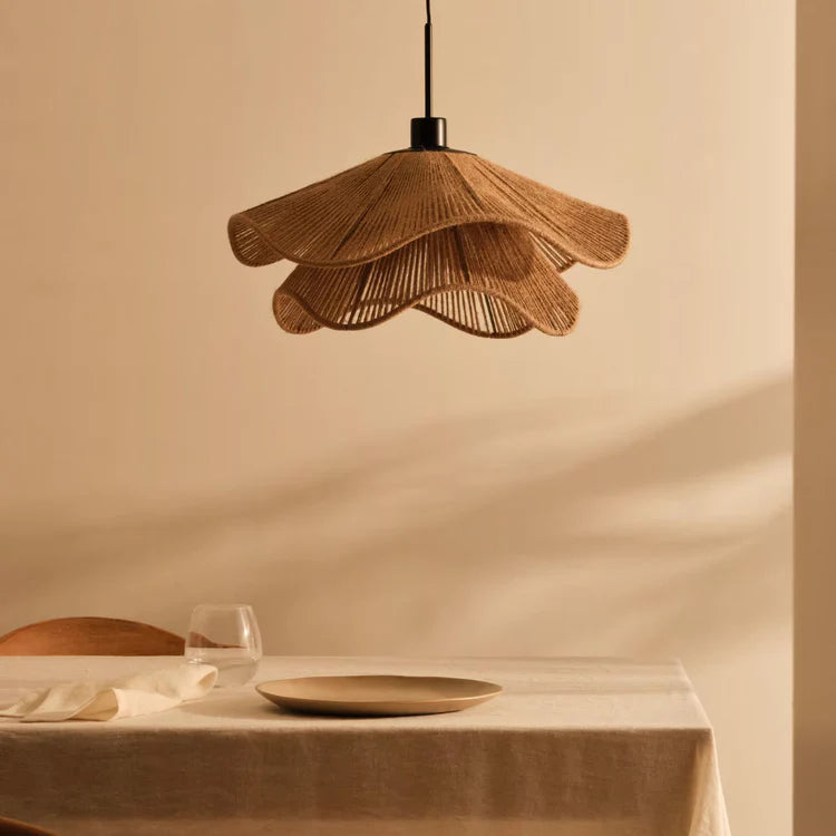 Elegant Jute Boho Blauweregen Hanglamp