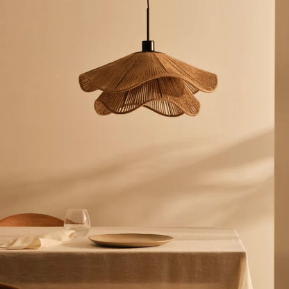 Elegant Jute Boho Blauweregen Hanglamp