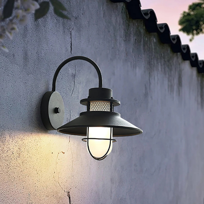 Industriële Zwart Metaal Buitenwandlamp