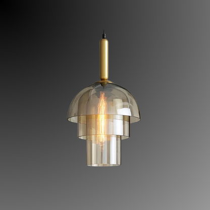 Moderne Cognackleurig Glas Luxe Hanglamp