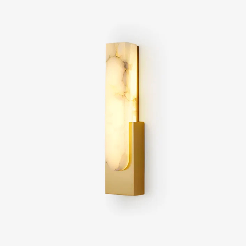 Luxe Alabaster Wandlamp met Natuurlijk Marmerpatroon