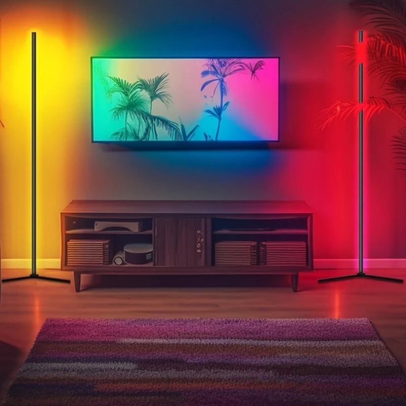 Aurora LED Vloerlamp | Slimme Sfeerverlichting met Muziek- & App-bediening