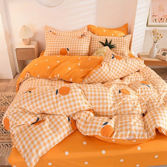 Oranje Print Dekbedovertrekset 3st