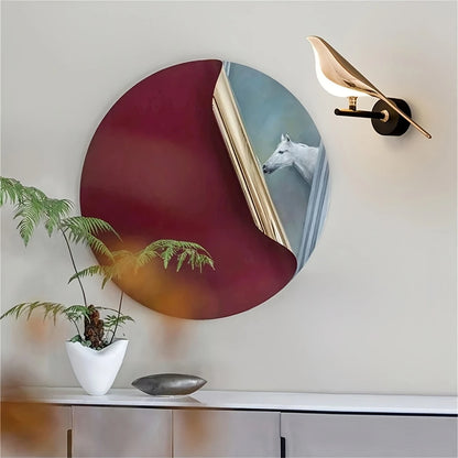 Moderne LED Vogelontwerp Wandlamp met Metalen Afwerking