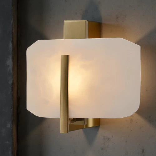 Noordse Natuurlijk Albast Steen Vierkante Wandlamp