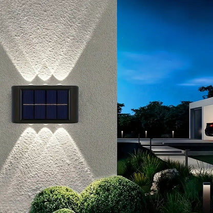 6 LED Solar Buitenlamp – Energiezuinige Wandverlichting voor Tuin en Terras