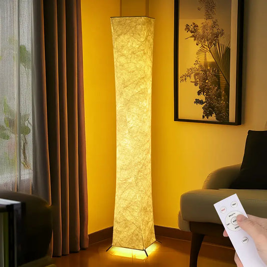 Moderne Dimbare LED Vloerlamp met IJzeren Voet en Stoffen Kap