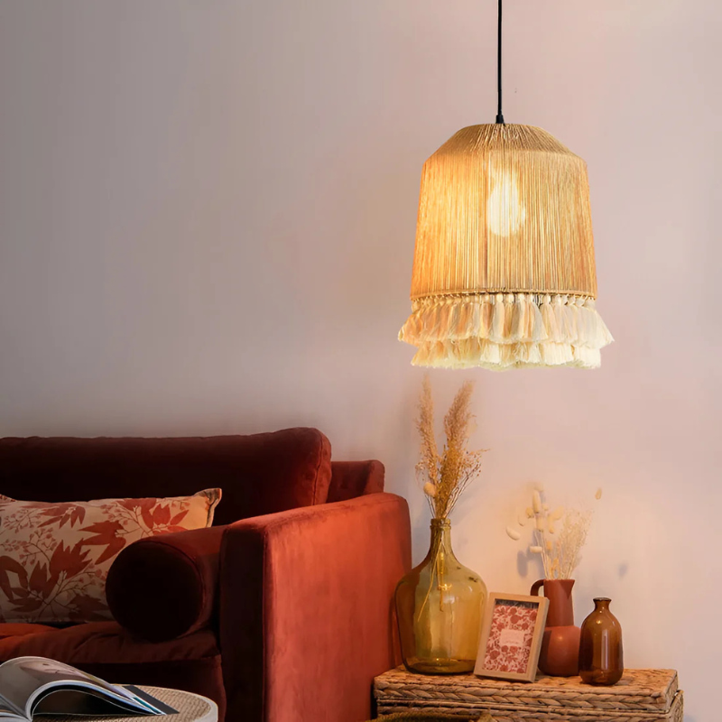 Boho Vintage Hennep Touw Tassel Kroonluchter
