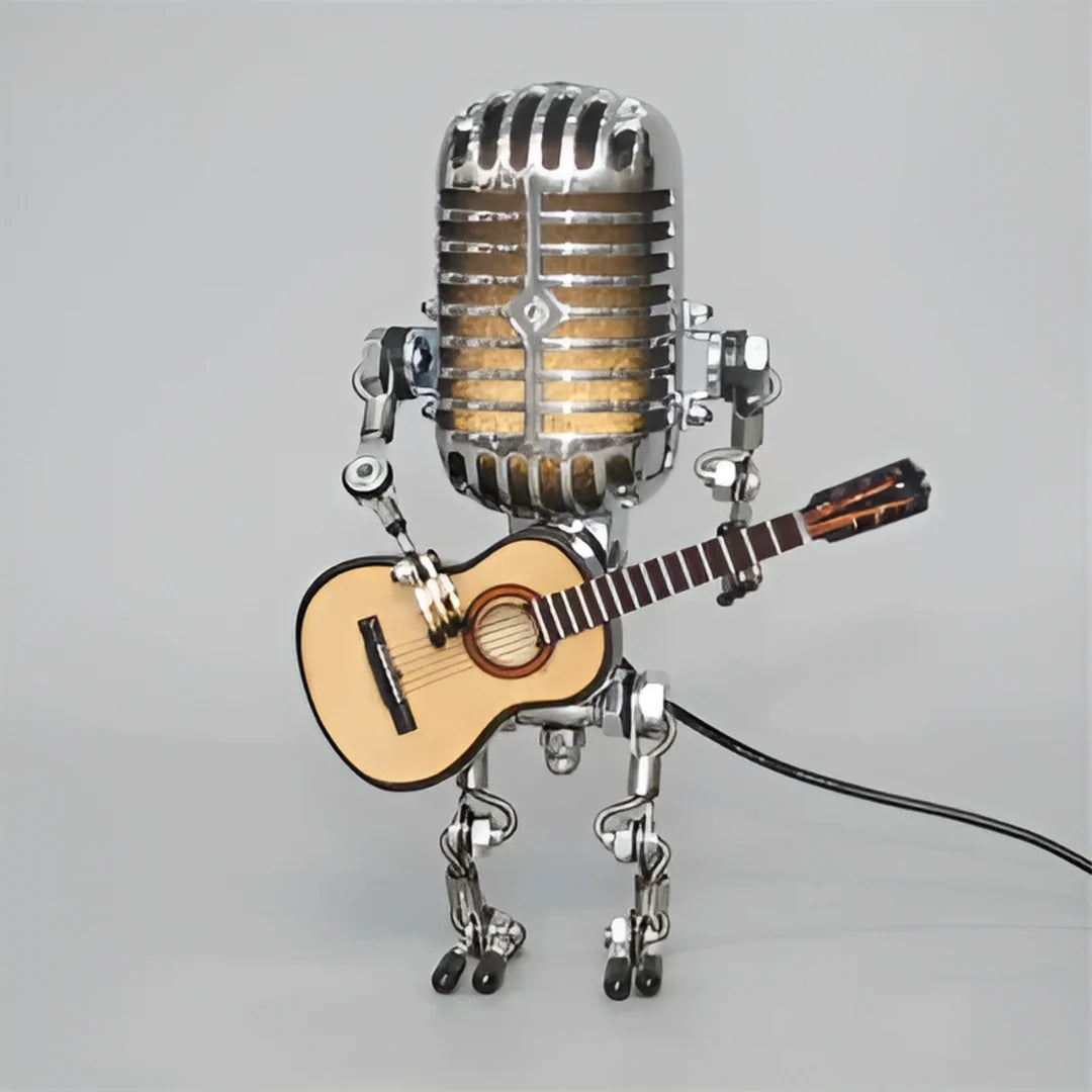 Stijlvolle Omvix Robot Tafellamp met Gitaar