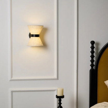 Wabi Sabi Wandlamp met Stoffen Kap
