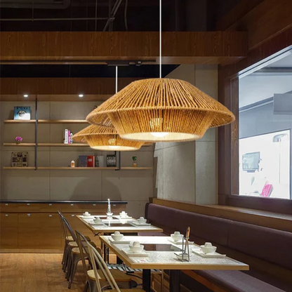 Japans-Geïnspireerde Wabi Sabi LED Touw Hanglamp
