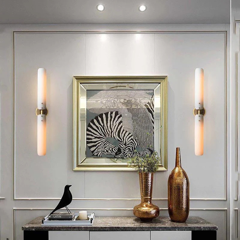 Messing Wandlamp met Matglas voor Schilderijen