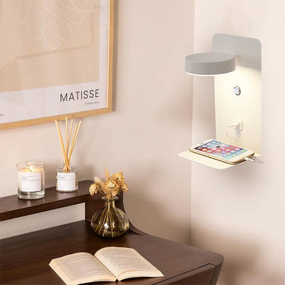 Creatieve Eenvoudige LED  Telefoonoplader Wandlamp