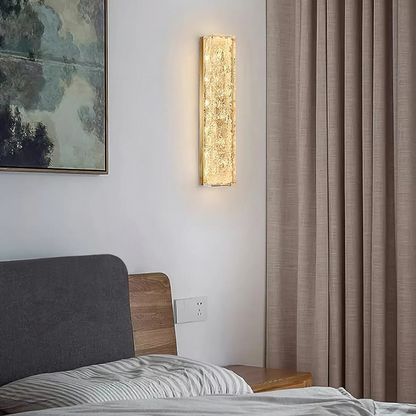 Moderne Rechthoekige Wandlamp van Messing en Hars