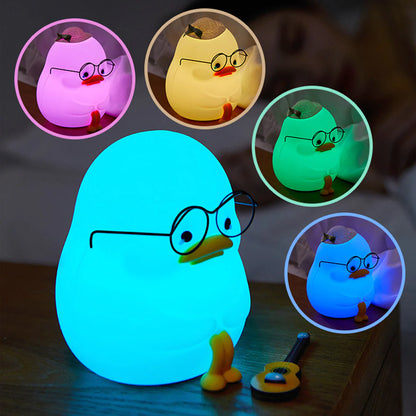 Zacht Silicone Warm Licht Huilende Eend Nachtlamp