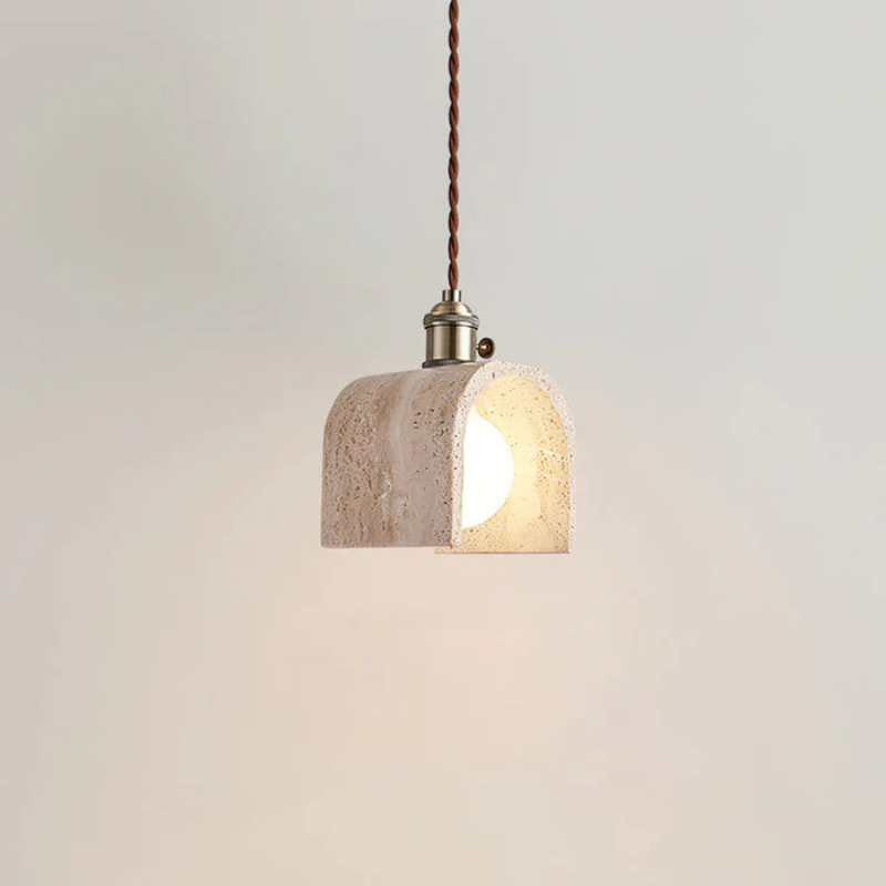 Hanglamp van Geel Travertijn en Goud