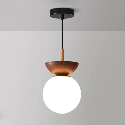 Nordic Japanse Glazen bol Halfhout Hanglamp