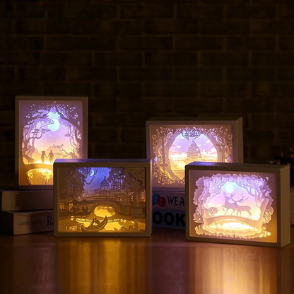 Creatieve 3D Papieren Doos LED Nachtlampje