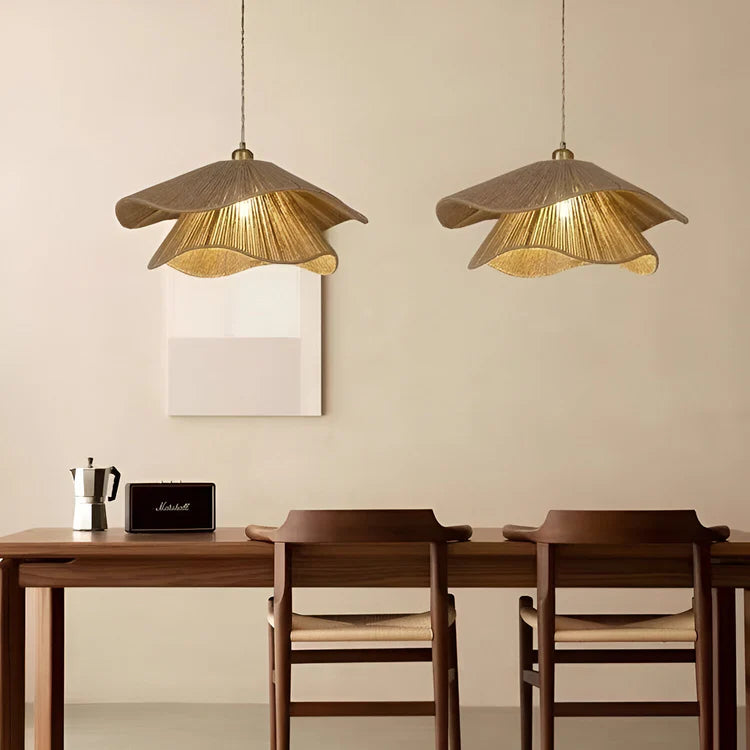 Elegant Jute Boho Blauweregen Hanglamp
