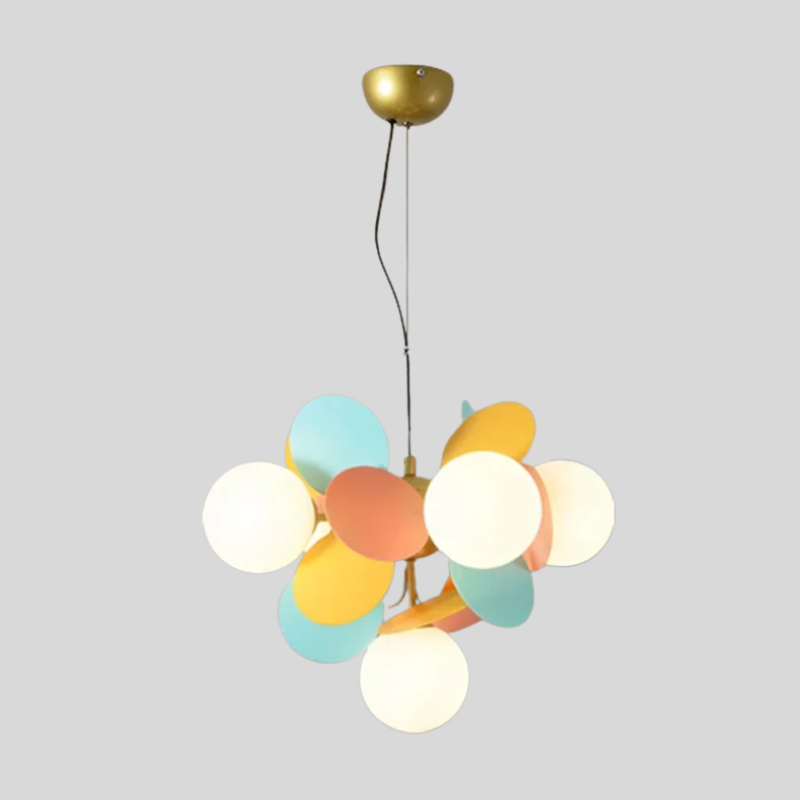 Kleurrijke LED Hanglamp met Glazen Bloemdesign
